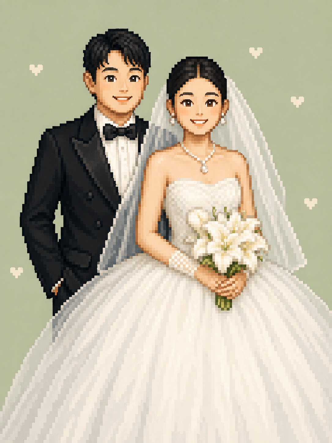 陶燃与杨光的像素婚纱合照