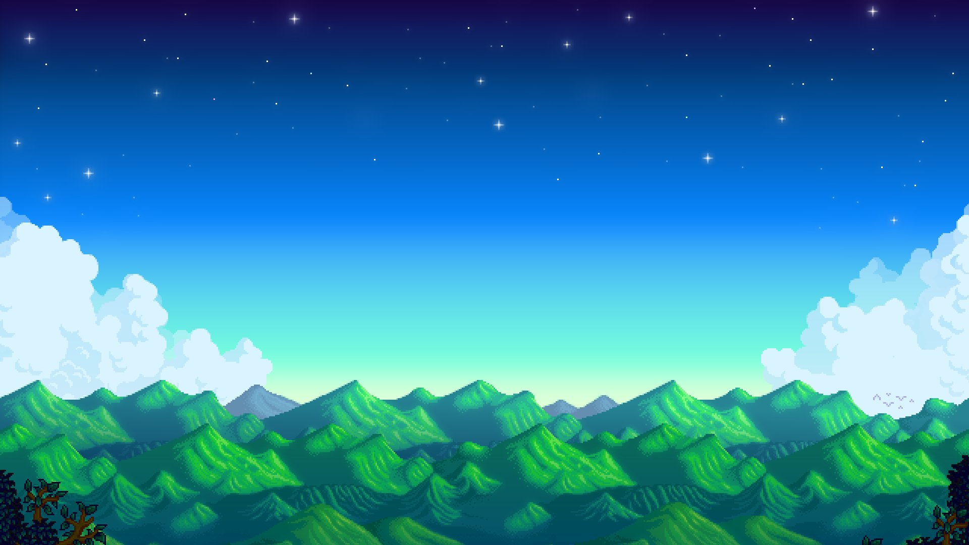 星露谷群山与天空
